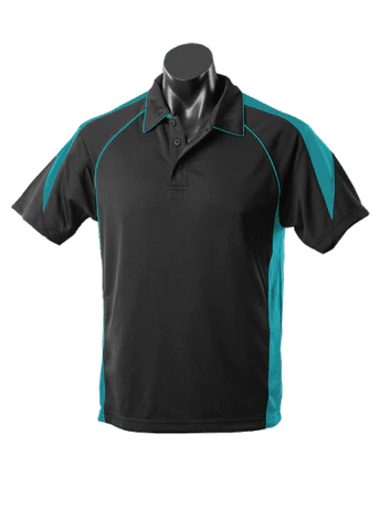 Aussie Pacific Premier Kids Polo Shirt 3301 Casual Wear Aussie Pacific Black/Teal 6 